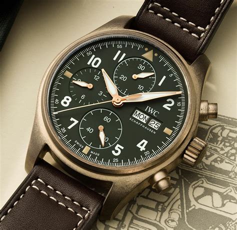 iwc spitfire bronze patina|iwc spitfire chronograph bronze.